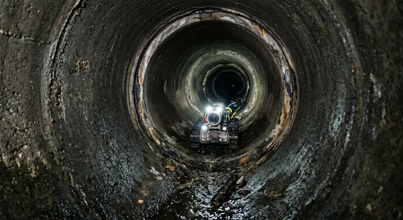 Robotic sewer camera inspecting pipe interior for Sewer Line Repair in Lake Oswego
